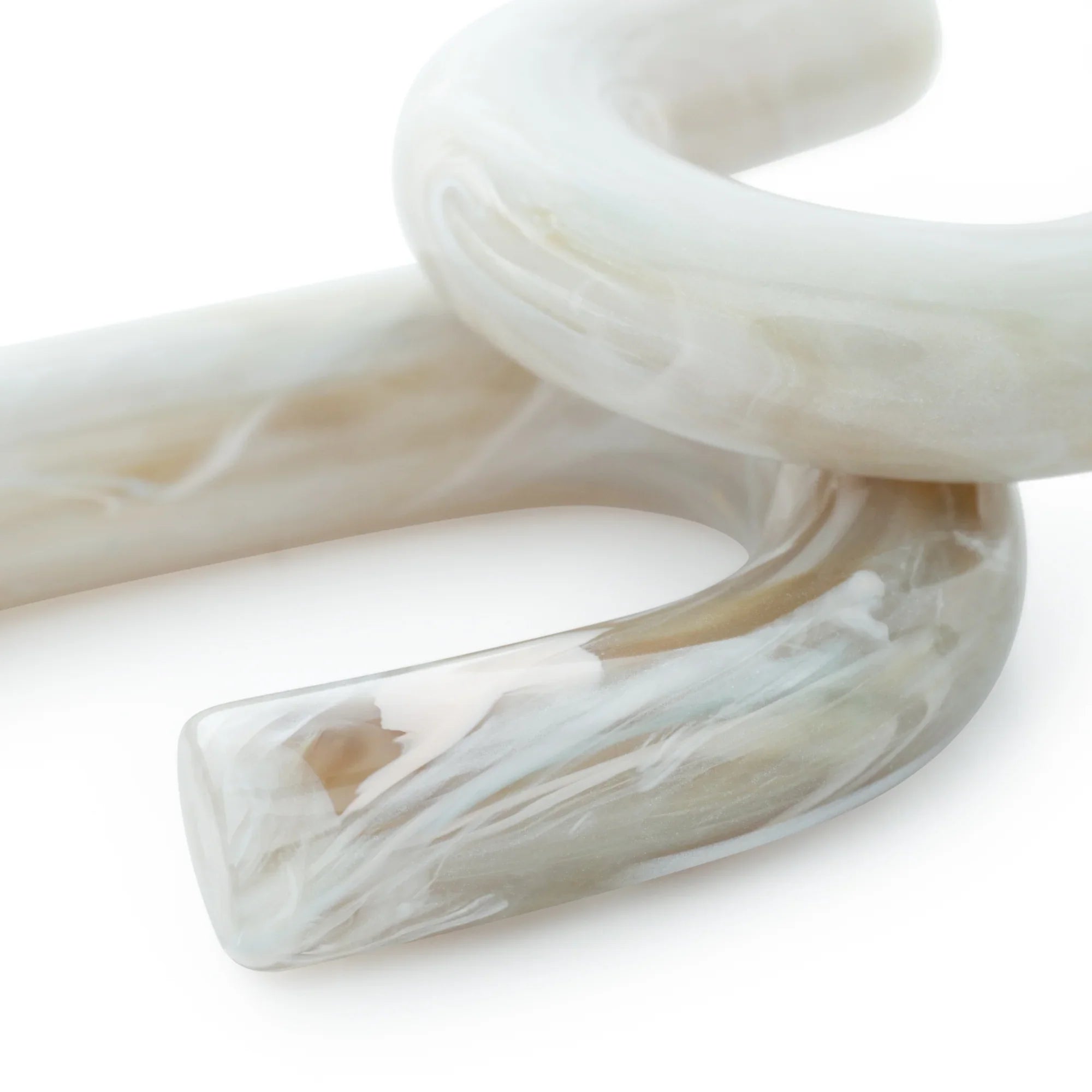 New Oval Earring snow green marble