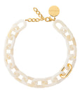 New Oval Necklace with gold pearl marble