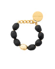 Organic Pearl Bracelet with gold matt black