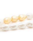 Organic Pearl Necklace Short with gold pearl