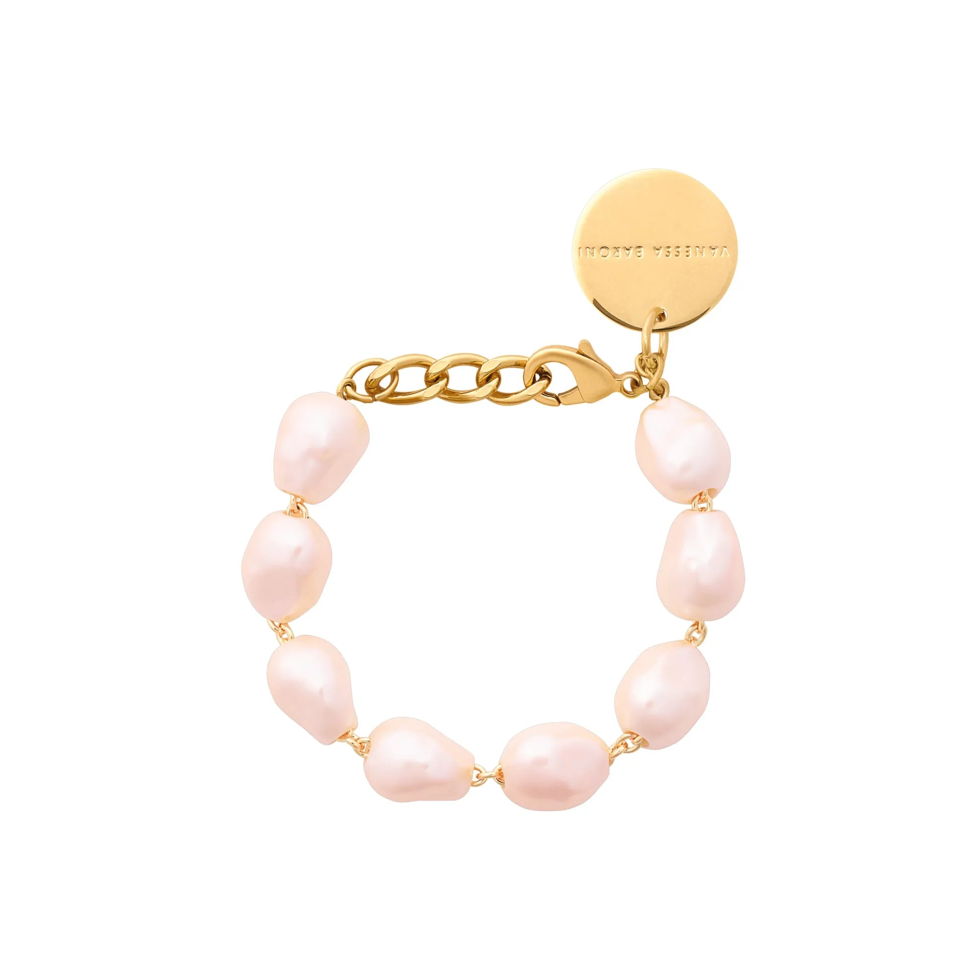 Organic Pearl Bracelet Apricot Pearl