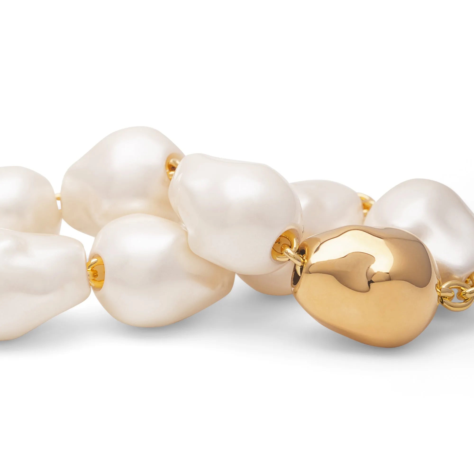 Organic Pearl Bracelet with Gold Pearl
