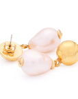 Organic Pearl Earring Apricot Pearl