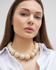 Raffia Beads Necklace Sand