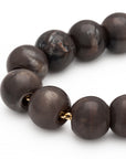 Small Beads Necklace dark brown marble