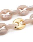 Small Turtle Necklace Long biancone marble
