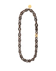 Small Turtle Necklace Long dark brown marble