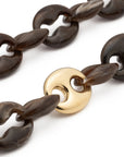 Small Turtle Necklace Long dark brown marble