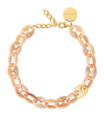 Small Turtle Necklace Short creme brulee marble