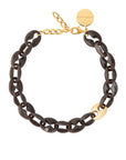 Small Turtle Necklace Short dark brown marble