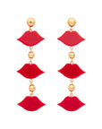 Triple Lip Earring red