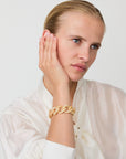 Flat Chain Bracelet creme brulee marble