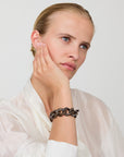 Flat Chain Bracelet dark brown marble