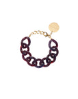 Flat Chain Bracelet aubergine marble