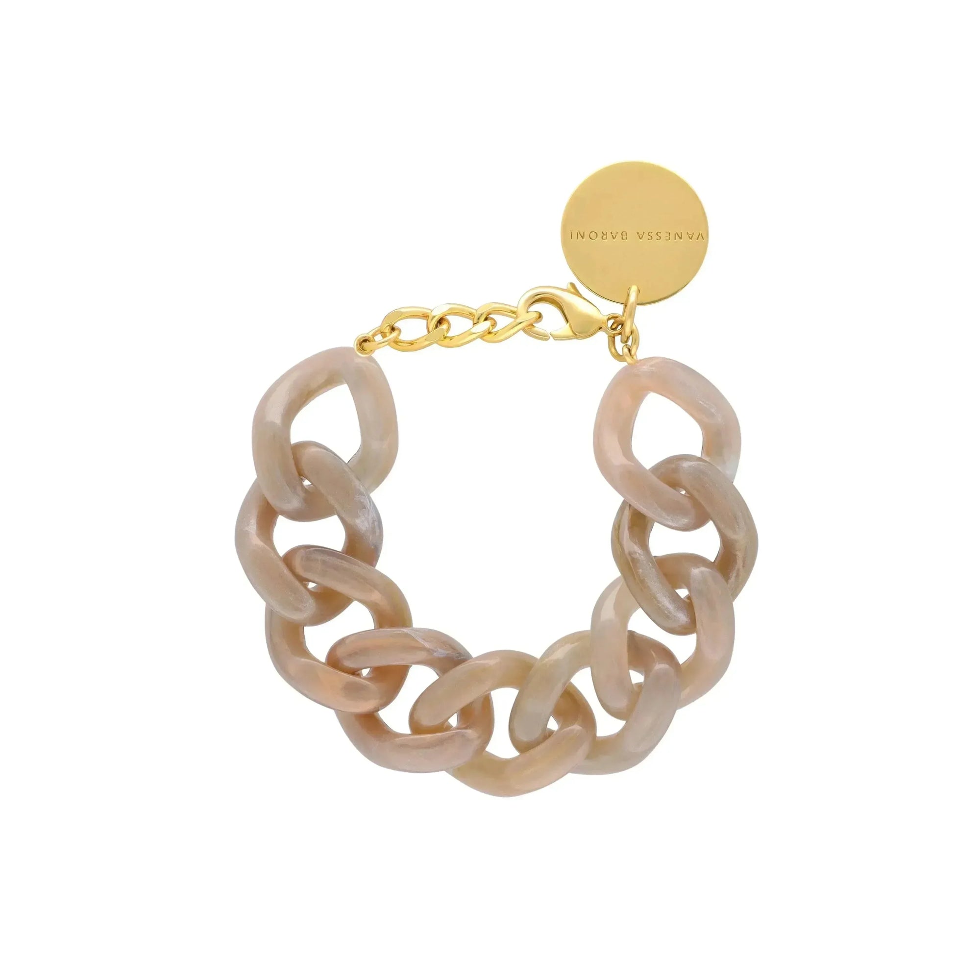 Flat Chain Bracelet Biancone Marble - Vanessa Baroni