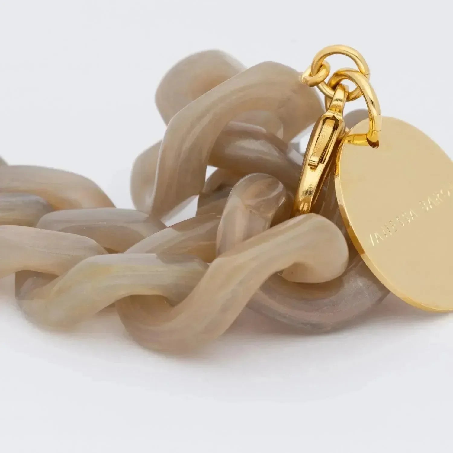 Flat Chain Bracelet Biancone Marble - Vanessa Baroni