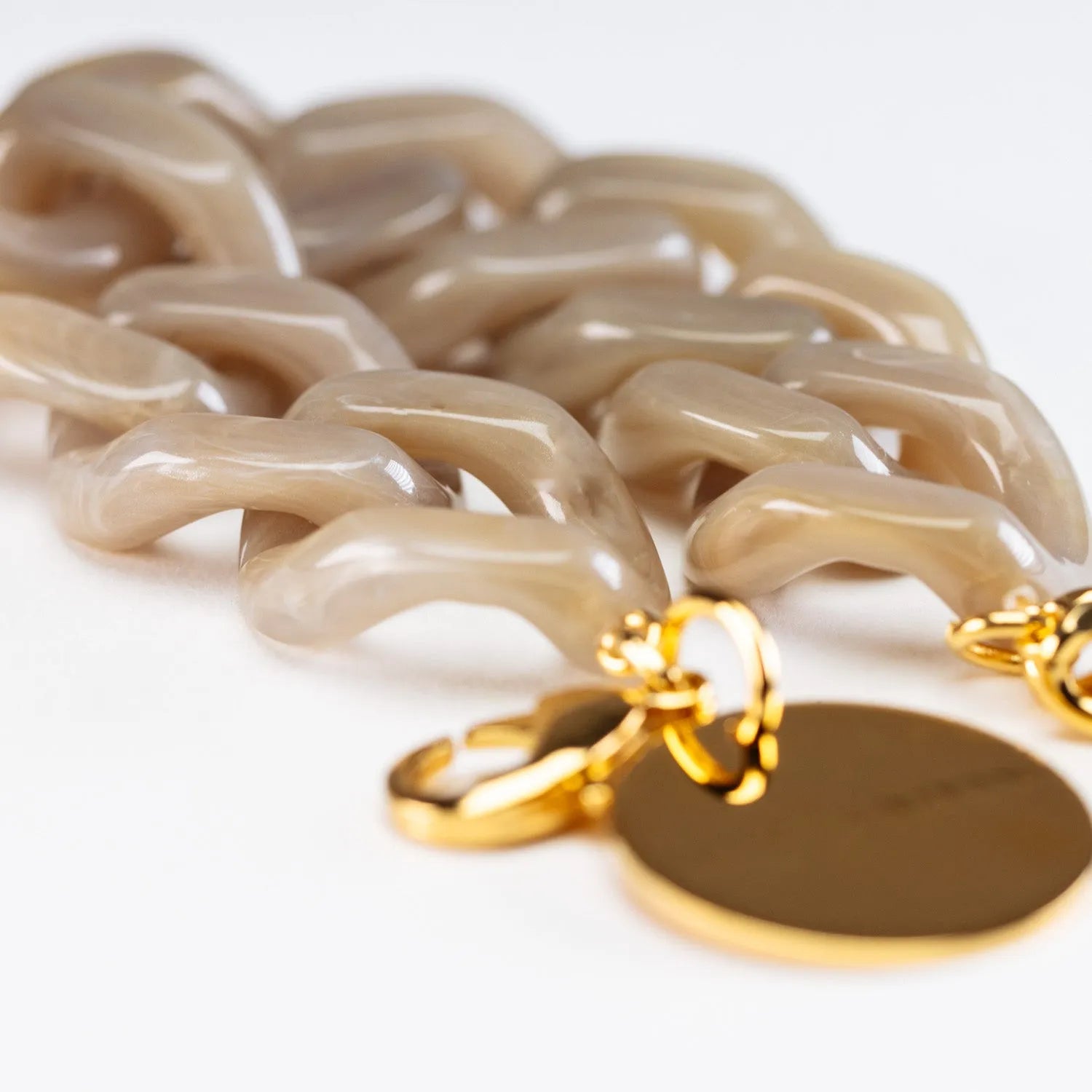 Flat Chain Bracelet Greige Marble - Vanessa Baroni