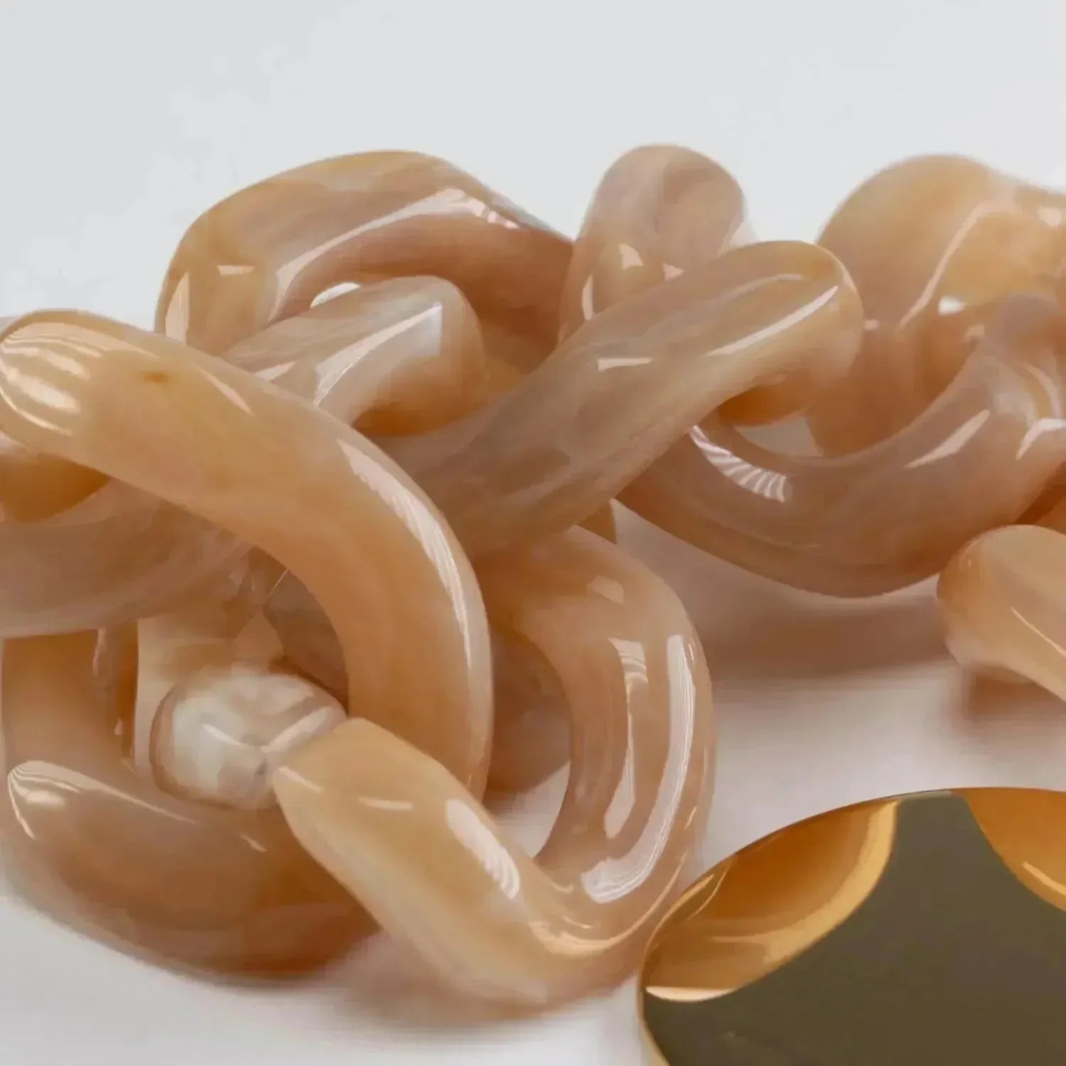 Flat Chain Bracelet Honey Marble - Vanessa Baroni