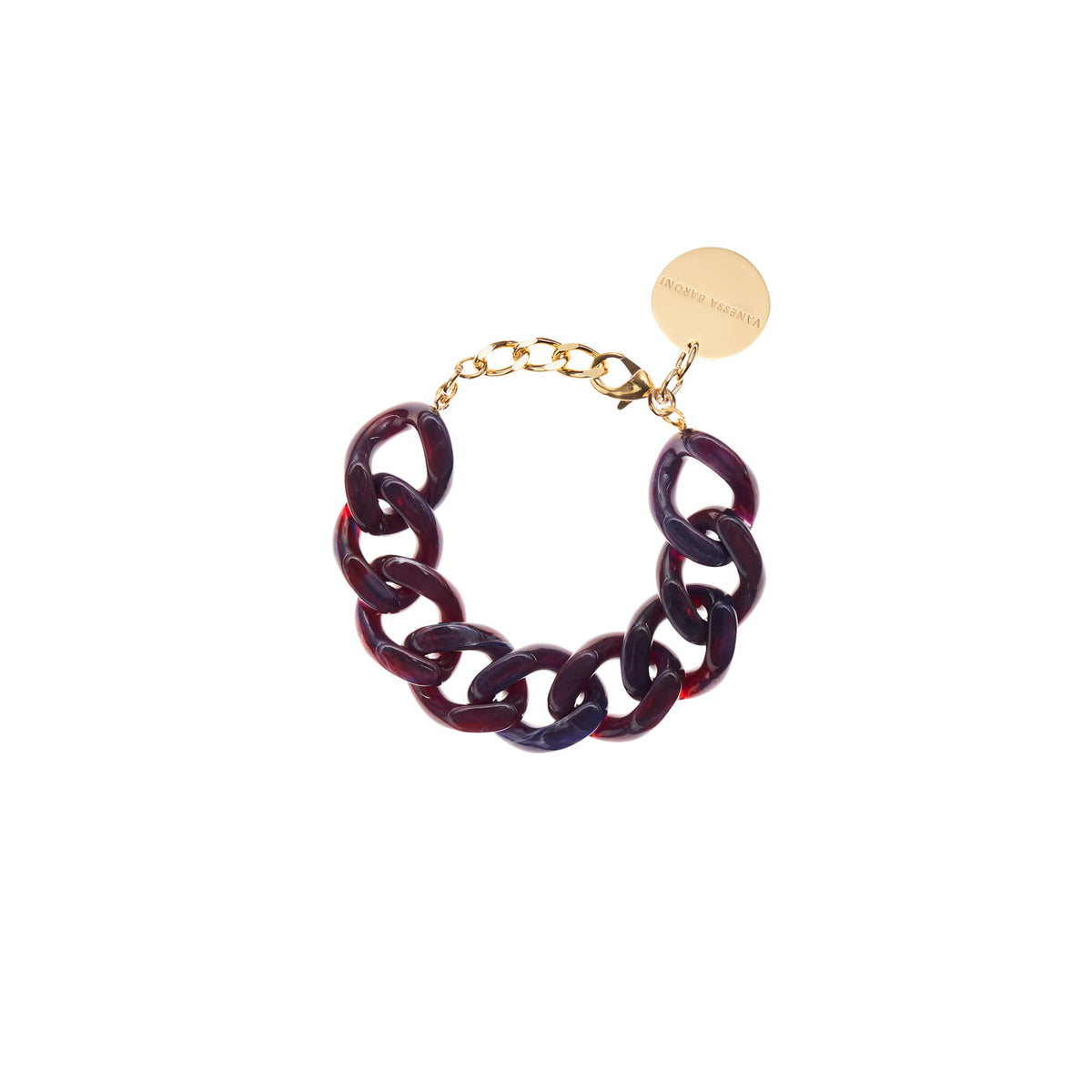 Flat Chain Bracelet Purple Marble