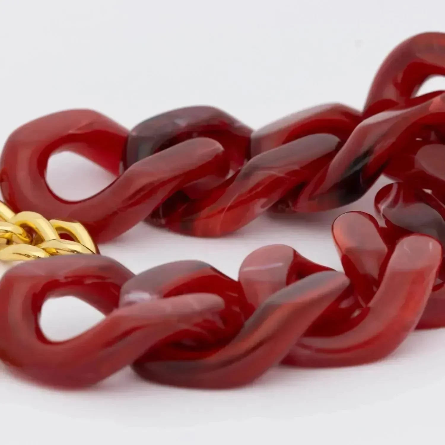 Flat Chain Bracelet Red Marble - Vanessa Baroni