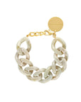 Flat Chain Bracelet Snow Green Marble - Vanessa Baroni