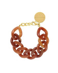 Flat Chain Bracelet Cognac Marble - Vanessa Baroni