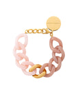 Flat Chain Bracelet 2 color w gold blush marble - peach sorbet