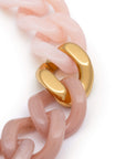 Flat Chain Bracelet 2 color w gold blush marble - peach sorbet