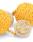 VB x Bonsol Raffia Beads Earring Yellow-Sand
