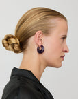 Moon Earring aubergine marble
