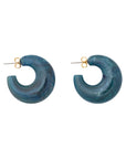 Moon Earring teal marble