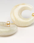 Moon Earring Pearl Marble
