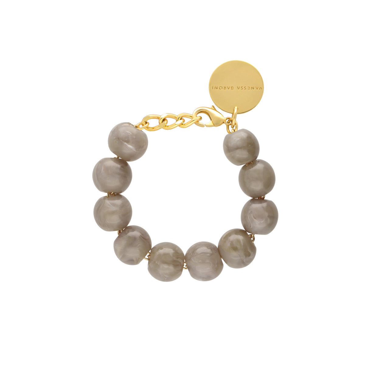 Beads Bracelet Greige Marble