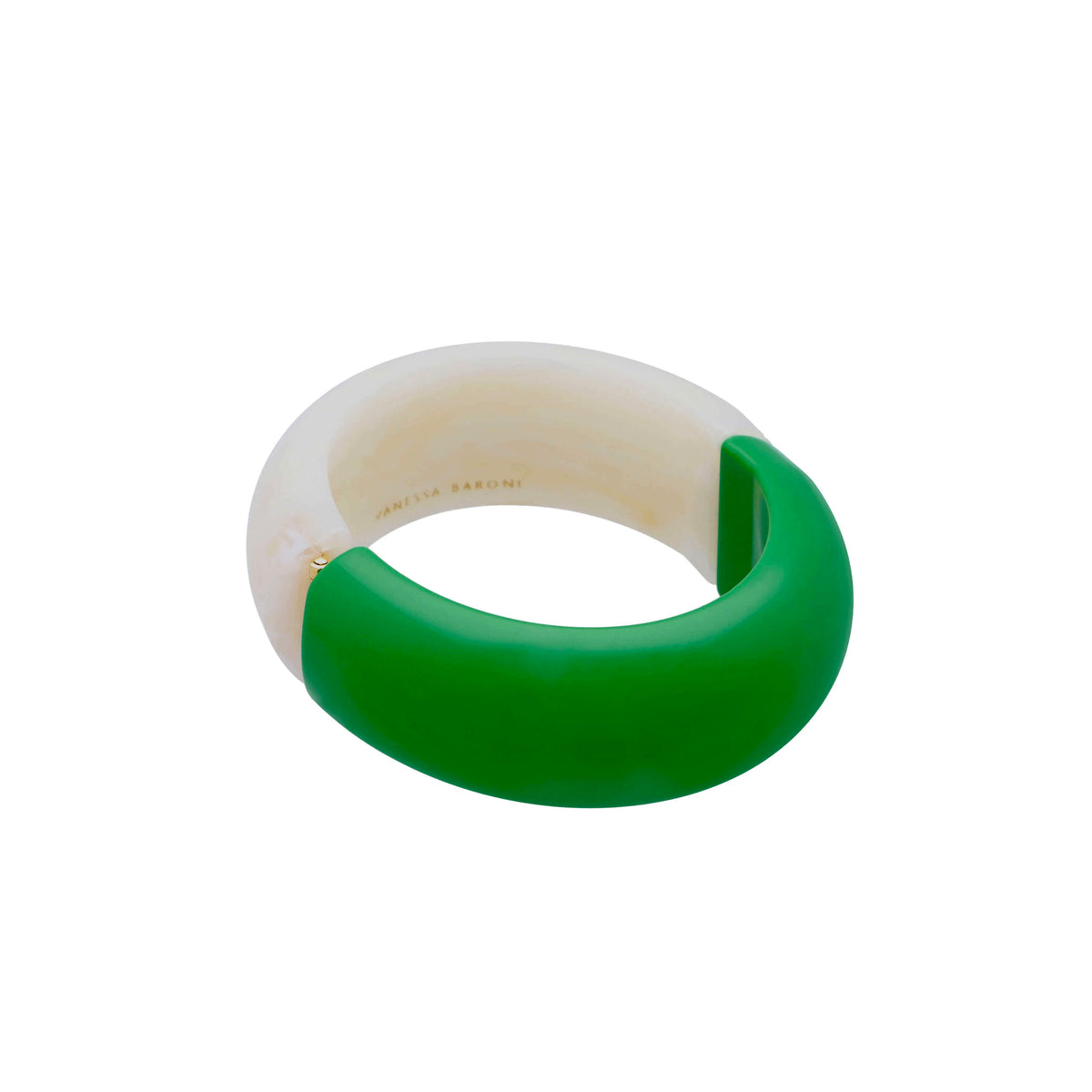 2 Color Bangle - Green Pearl Marble