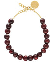 Small Beads Necklace bordeaux marble