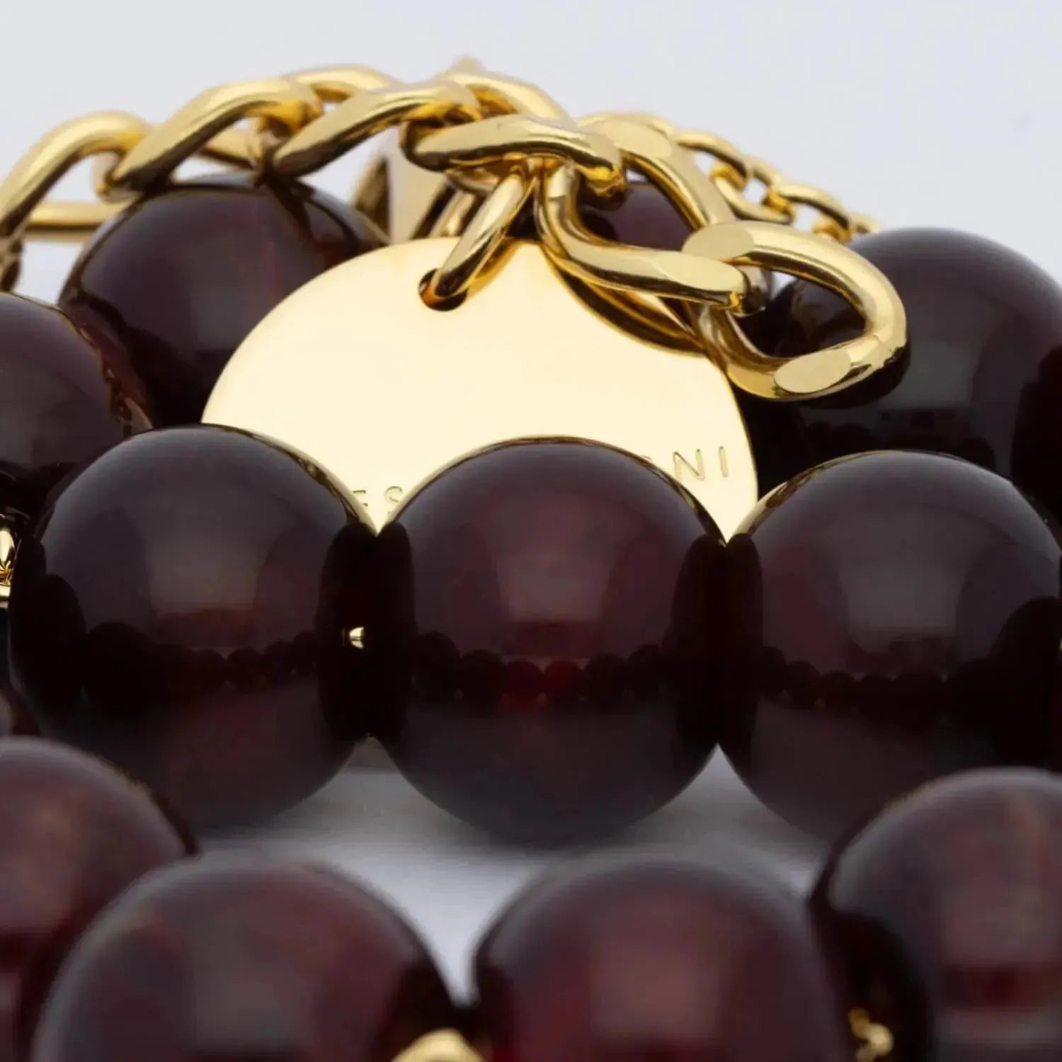 Small Beads Necklace bordeaux marble
