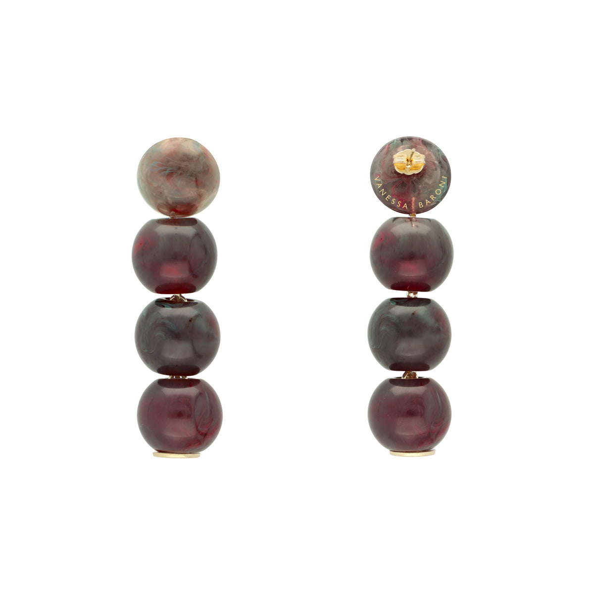 Small Beads Earring Ikat Marble