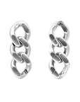 New Flat Chain Earring Silver - Vanessa Baroni