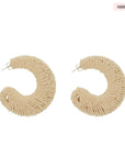 Raffia Big Moon Earring Natural - Vanessa Baroni