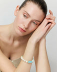 Flex Bracelet with Pearl opaline blue - mint