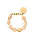 Organic Pearl Bracelet with gold creme brulee marble