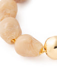 Organic Pearl Bracelet with gold creme brulee marble