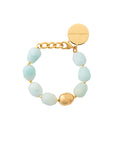 Organic Pearl Bracelet with gold - cloud marble