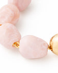 Organic Pearl Bracelet with gold ivory rose marble