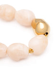 Organic Pearl Bracelet with gold - latte marble