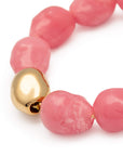 Organic Pearl Bracelet with gold - watermelon marble