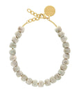 Mini Organic Shaped Necklace Snow Green Marble - Vanessa Baroni