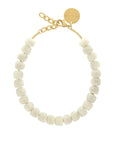 Mini Organic Shaped Necklace Snow White Marble - Vanessa Baroni