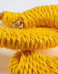 Raffia Big Moon Earring Yellow - Vanessa Baroni