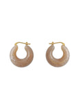Circlet Earring Biancone Marble - Vanessa Baroni